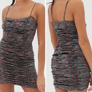 Urban Outfitters Iris Satin Ruched Dress